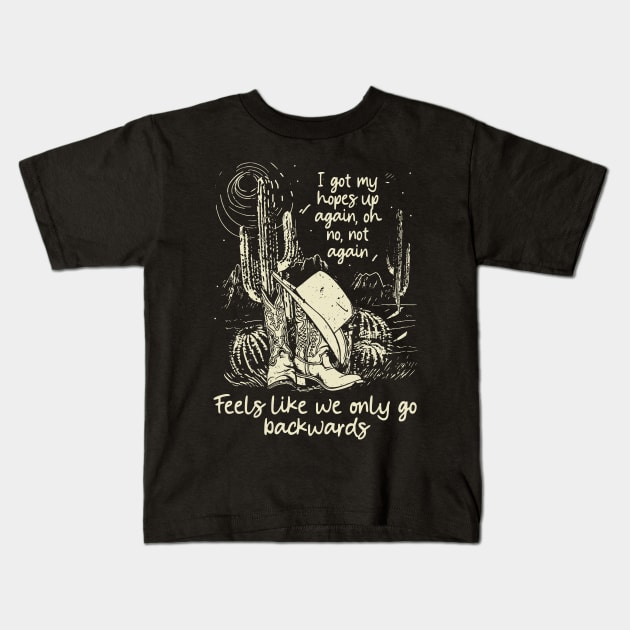 We're On The Borderline Caught Between The Tides Of Pain And Rapture Cactus Deserts Kids T-Shirt by KatelynnCold Brew